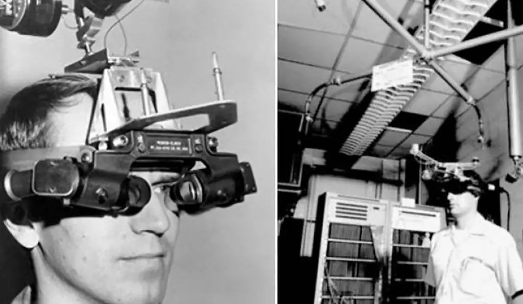 Ivan Sutherland, met au point le premier casque de réalité virtuelle, qu’il nommera l”Épée de Damoclès”