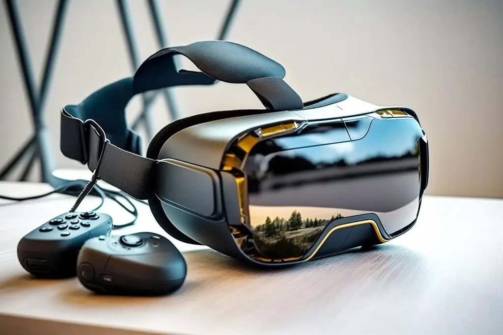 casque realite virtuelle posé sur un bureau
